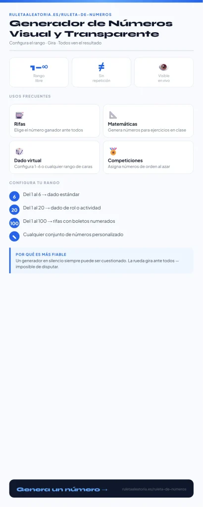 Ruleta de Números — Generador Aleatorio Visual y Gratuito

